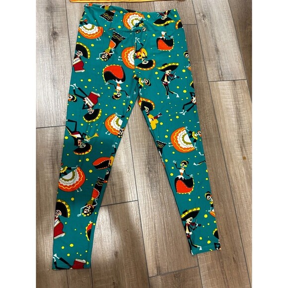Lularoe‎ TC Leggings Day Of The Dead Halloween New Mariachi Dia Los Muertos - Picture 1 of 2